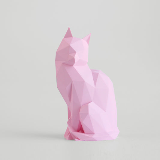 Low Poly Modern Cat Sculpture