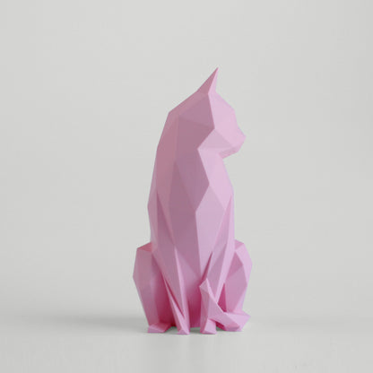 Low Poly Modern Cat Sculpture