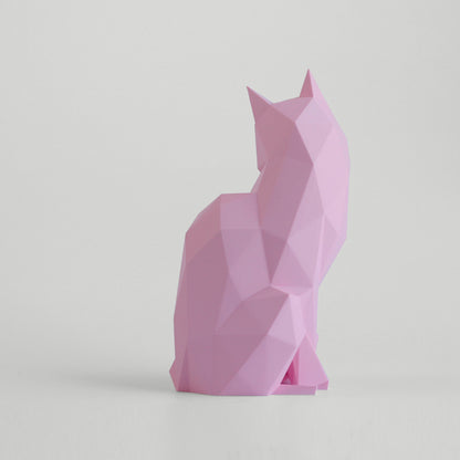 Low Poly Modern Cat Sculpture
