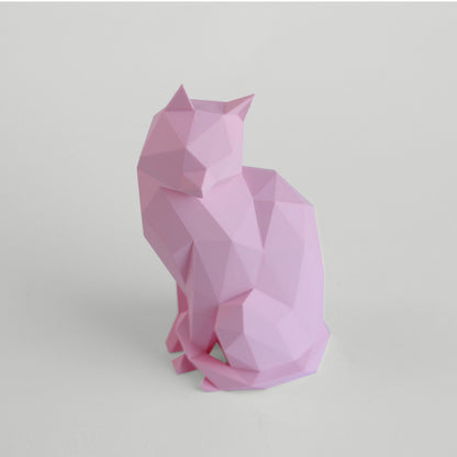 Low Poly Modern Cat Sculpture