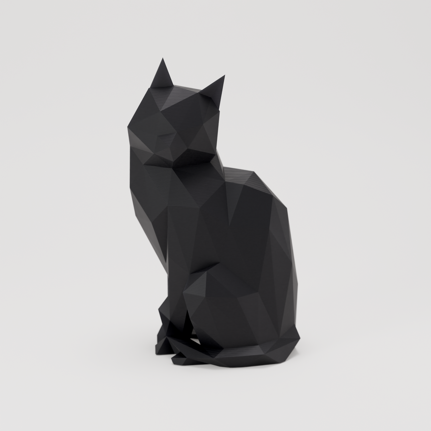 Low Poly Modern Cat Sculpture