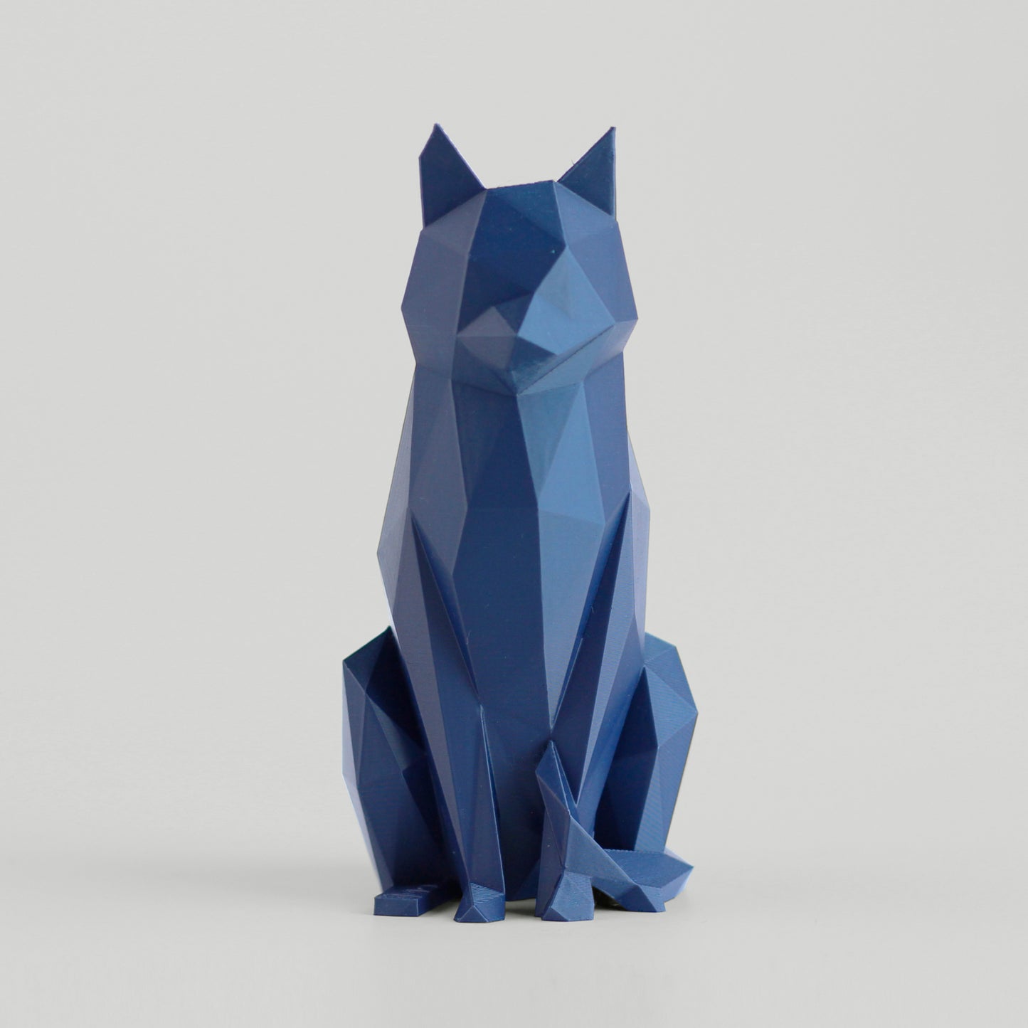 Low Poly Modern Cat Sculpture - Side Profile