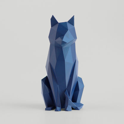 Low Poly Modern Cat Sculpture - Side Profile