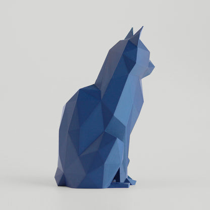 Low Poly Modern Cat Sculpture - Side Profile
