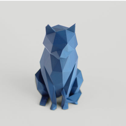 Low Poly Modern Cat Sculpture - Side Profile