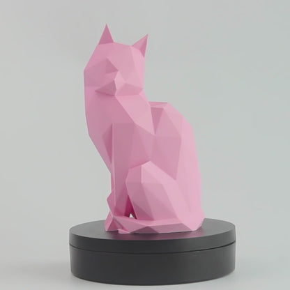 Low Poly Modern Cat Sculpture