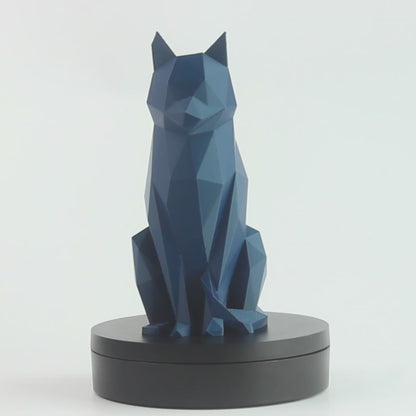 Low Poly Modern Cat Sculpture - Side Profile